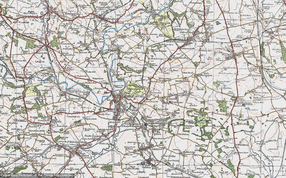 Old Map of New Coundon, 1925 in 1925