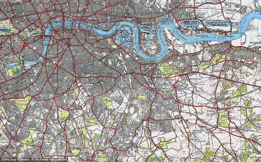 Old Map of New Cross, 1920 in 1920