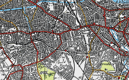 Old map of New Cross Gate in 1920