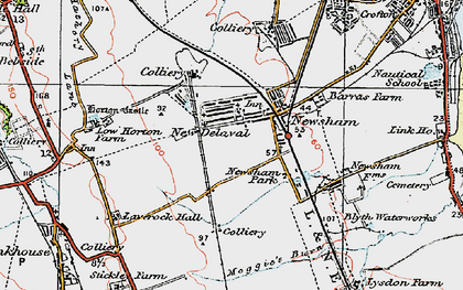 Old map of New Delaval in 1925