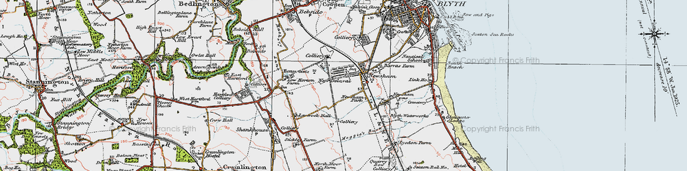 Old map of New Delaval in 1925
