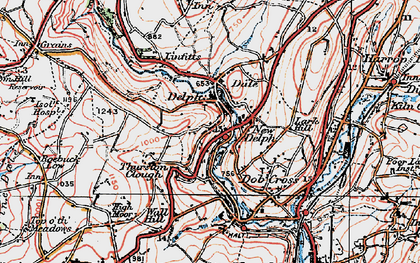 Old map of New Delph in 1924