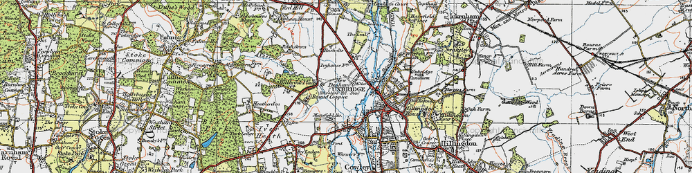 Old map of New Denham in 1920