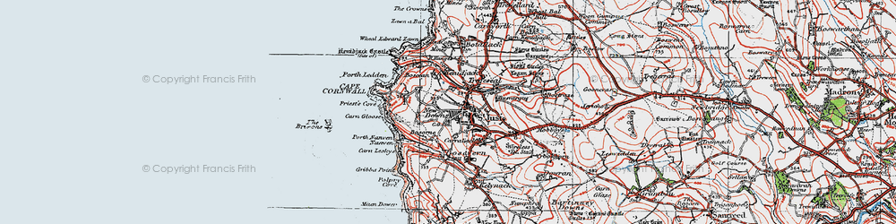 Old map of Bosorne in 1919