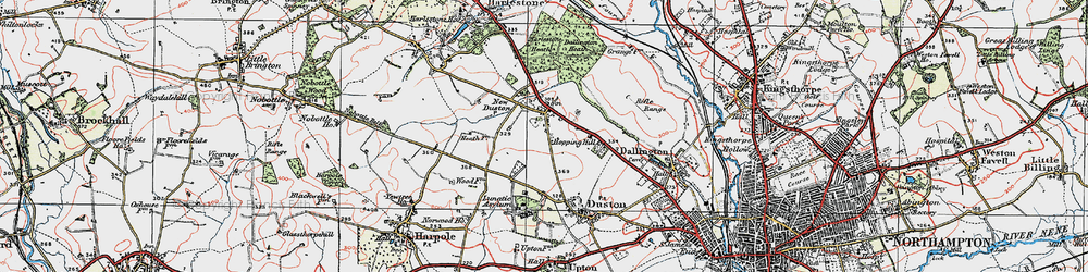 Old map of New Duston in 1919