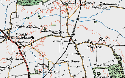 Old map of Langthorpe Hall in 1924