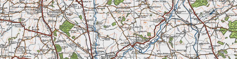 Old map of Alne Wood in 1919