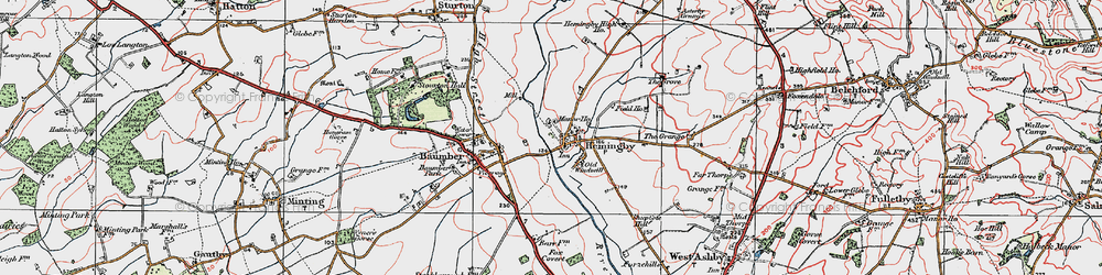 Old map of New End in 1923