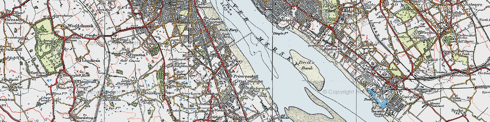 Old map of New Ferry in 1924