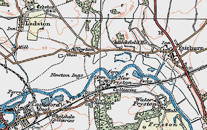 Old map of New Fryston in 1925