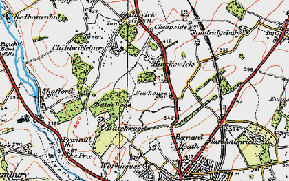 Old map of Batch Wood in 1920