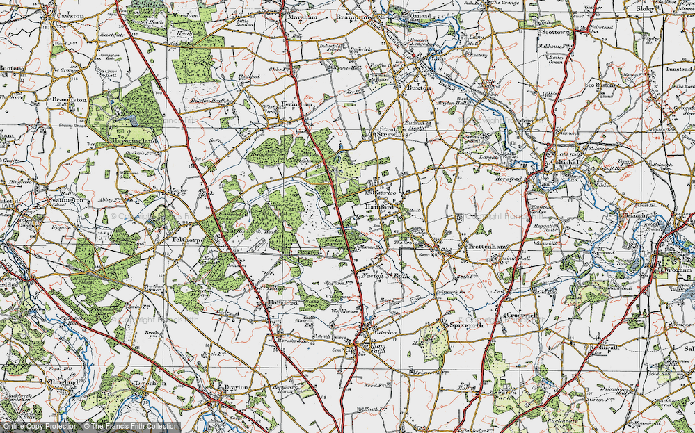 Old Map of New Hainford, 1922 in 1922