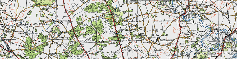 Old map of New Hainford in 1922