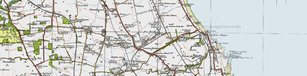 Old map of New Hartley in 1925