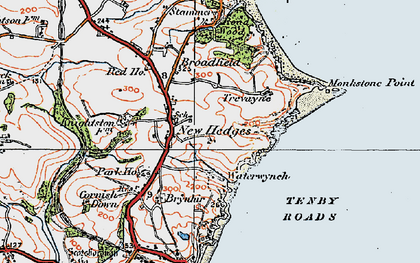 Old map of New Hedges in 1922