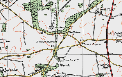 Old map of Blunt's Corner in 1921