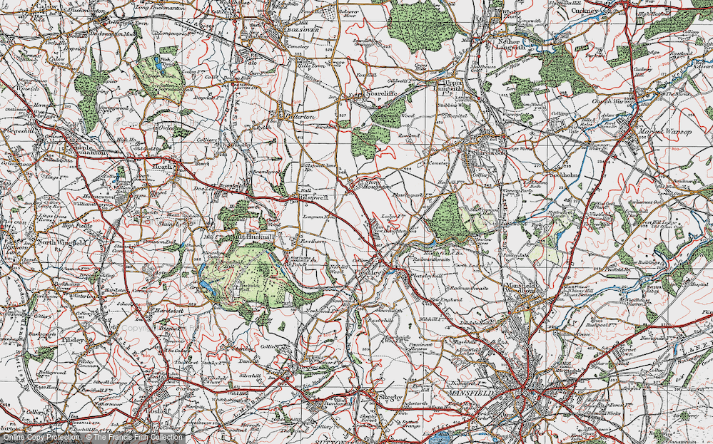 Old Map of New Houghton, 1923 in 1923