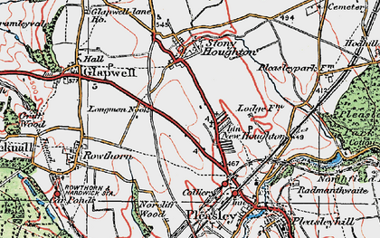 Old map of New Houghton in 1923