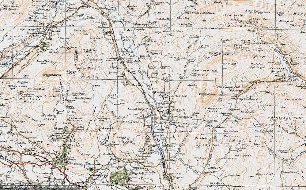 Old Map of Historic Map covering Top Fm in 1924