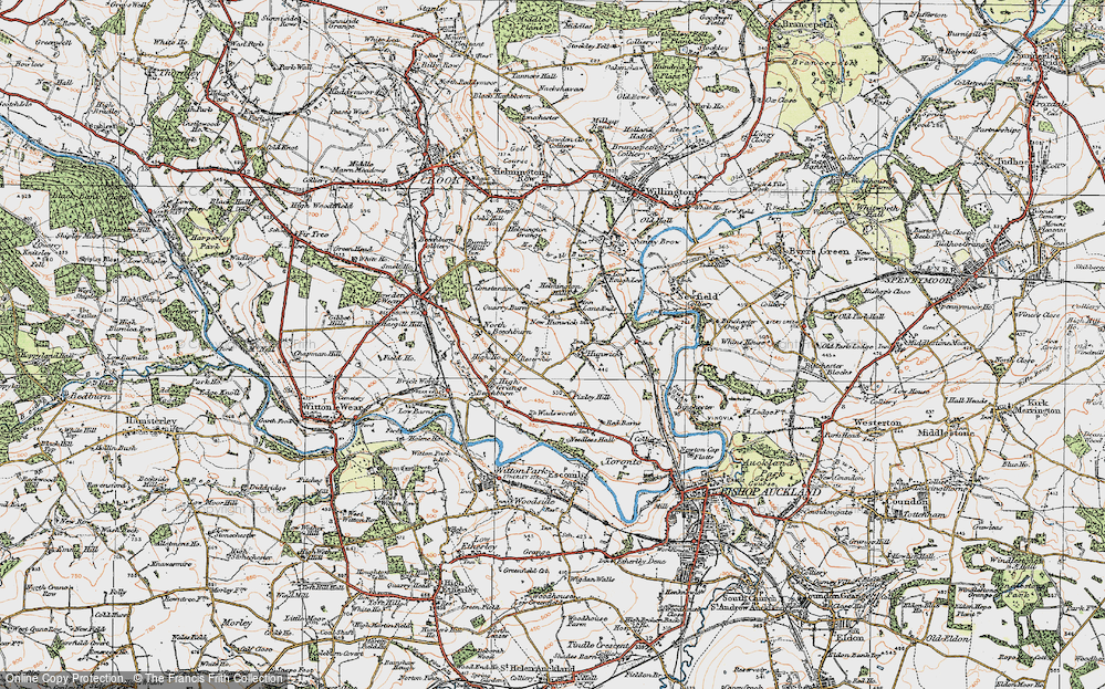 Old Map of New Hunwick, 1925 in 1925