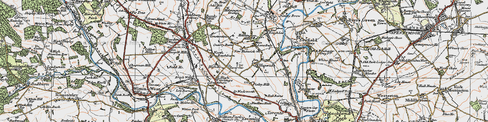 Old map of New Hunwick in 1925