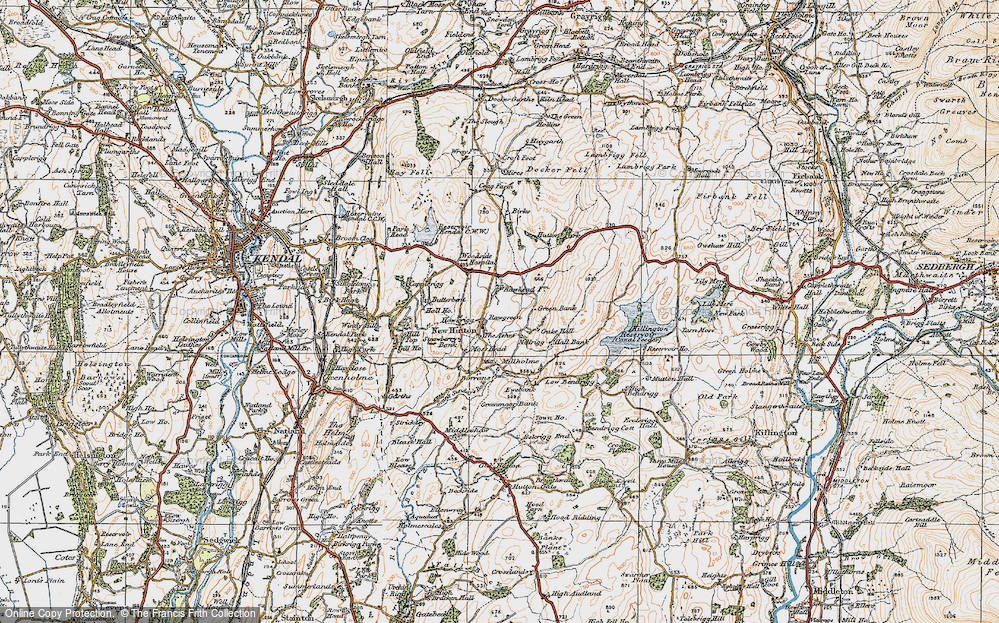 Old Map of Historic Map covering Butterbent in 1925