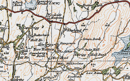 Old map of New Hutton in 1925