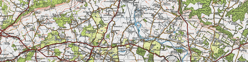 Old map of New Hythe in 1920