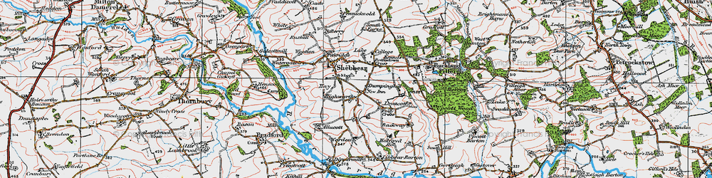 Old map of New Inn in 1919