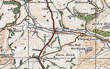 Old map of Pentre in 1920