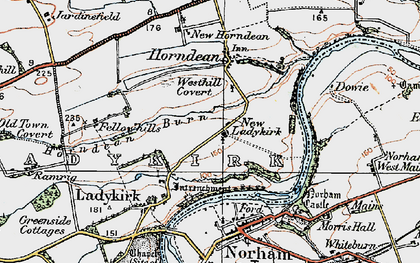 Old map of New Ladykirk in 1926