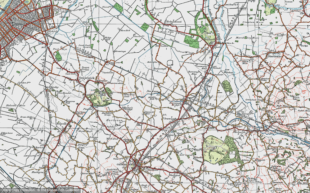 Old Map of Historic Map covering Leeds & Liverpool Canal in 1923