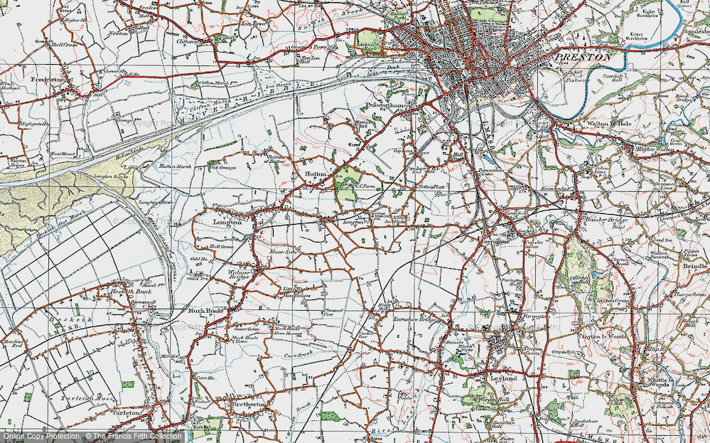 Old Map of New Longton, 1924 in 1924