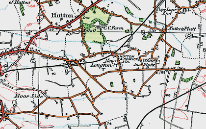 Old map of New Longton in 1924