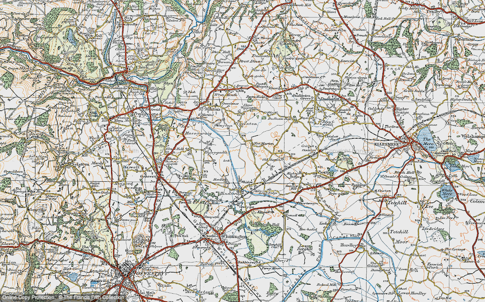 Historic Ordnance Survey Map of New Marton, 1921