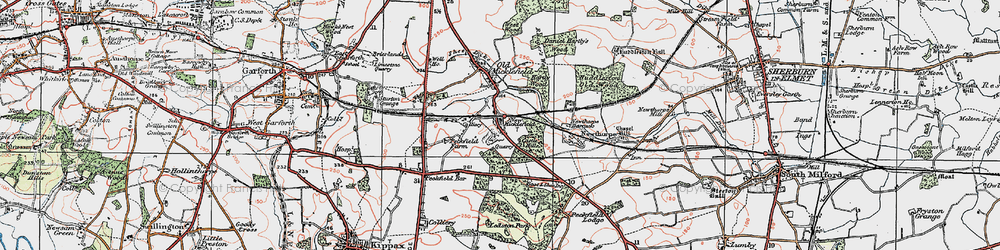 Old map of Woodlands in 1925