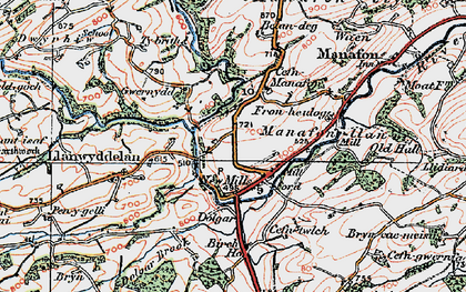 Old map of Belan-deg in 1921