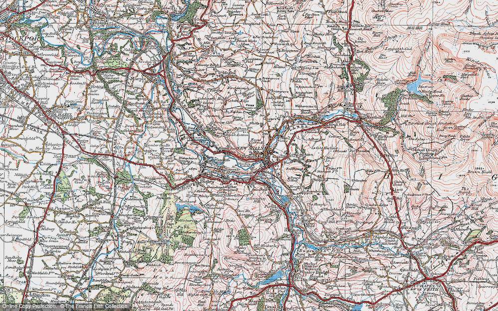 Old Map of Historic Map covering Whitle in 1923