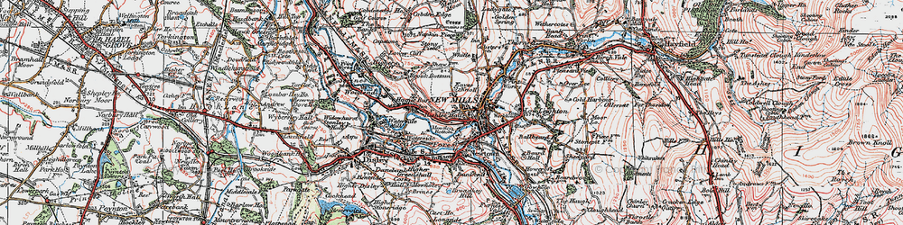 Old map of New Mills in 1923