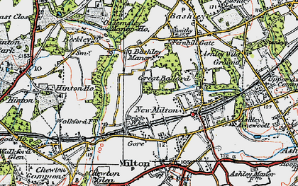Old map of New Milton in 1919