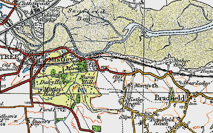 Old map of Brantham Hall in 1921