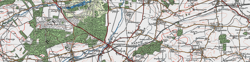 Old map of New Ollerton in 1923
