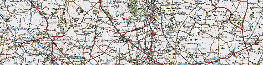 Old map of New Oscott in 1921