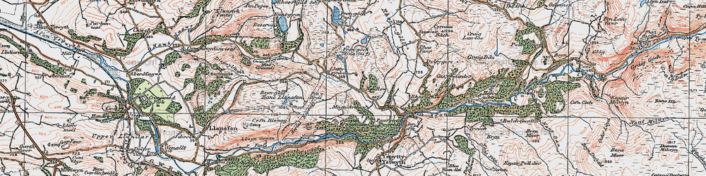 Old map of Blaenpentre in 1922