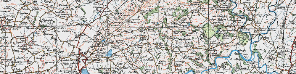 Old map of New Row in 1924