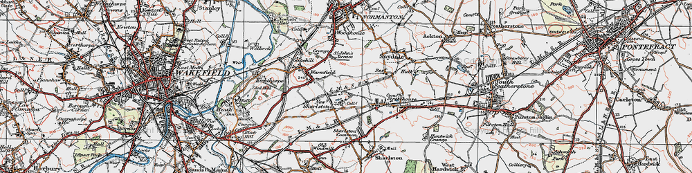 Old map of New Sharlston in 1925