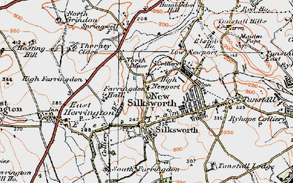 Old map of New Silksworth in 1925