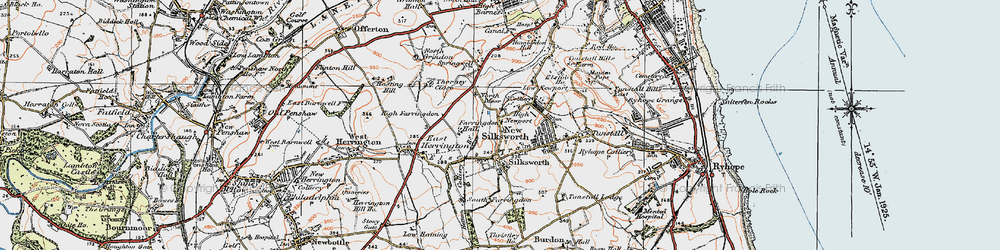 Old map of New Silksworth in 1925