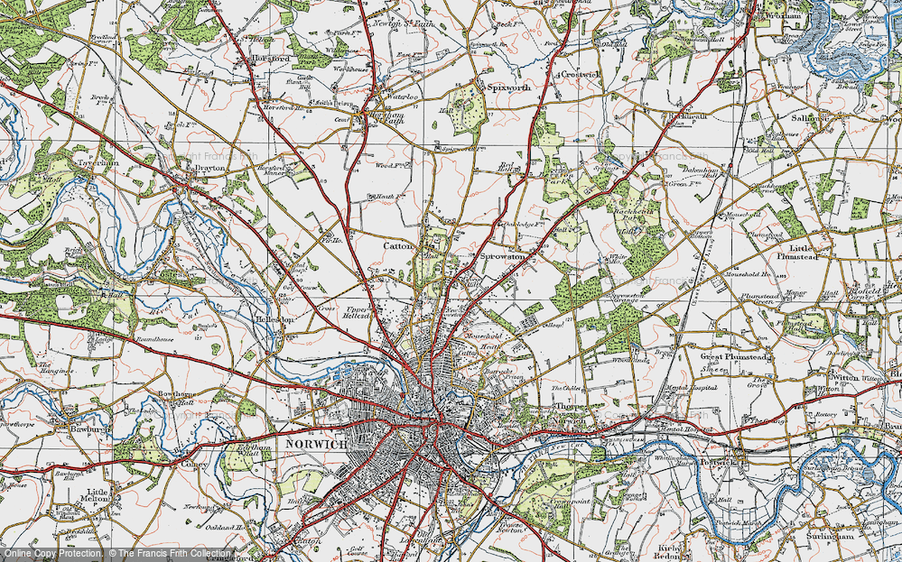 Old Map of New Sprowston, 1922 in 1922