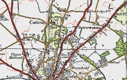 Old map of New Sprowston in 1922
